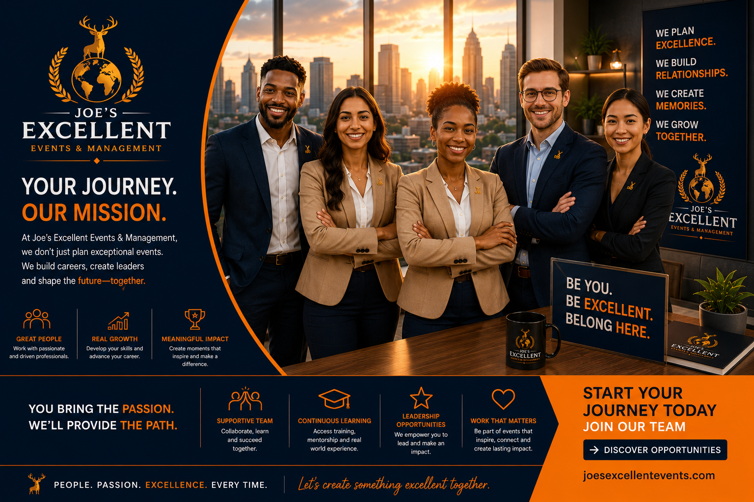 Start your journey with Joe's Excellent Events and Management
